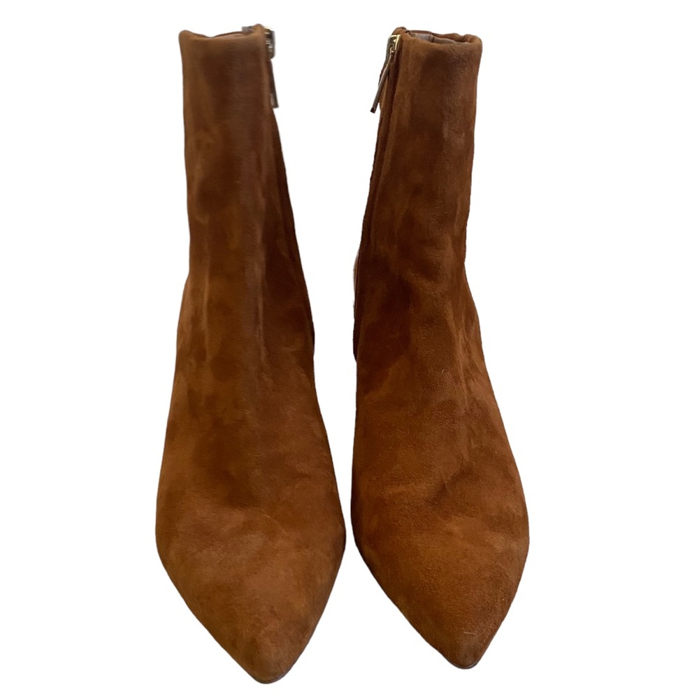 NEW Sam Edelman Ulissa suede pointy kitten heel boots booties cognac brown 7 37 - Picture 1 of 15
